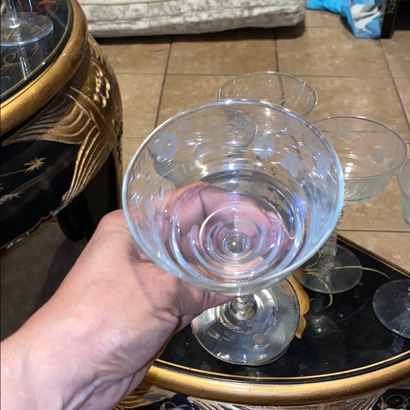 Vintage Libbey Rock Sharp Cut Halifax Cut Clear Glass Champagne Coupes Set of 6 - Picture 5 of 5